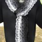 Free Shipping Black, Grey, White Eternity Scarf (Infinity, Loop Scarf) Crocheted by Hand NEW