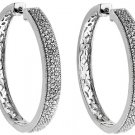 3/4ct pave diamond hoop earrings .75 100% NATURAL