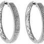 3/4ct pave diamond hoop earrings .75 100% NATURAL