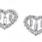 14kkt white gold diamond heart earrings 100% Natural DESIGNER QUALITY