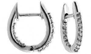 1/4ct diamond hoop earrings INSIDE-Outside Hoops NATURAL