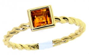 14Kt yellow gold and citrine stackable ring. FASHION