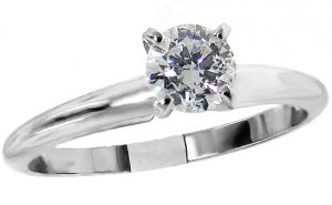 1/2 ct Brilliant cut diamond solitaire ring. All 14Kt white gold solitaire .51 ct NATURAL