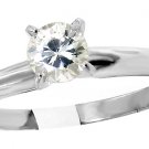 Near 1/2 ct Brilliant cut diamond solitaire ring. All 14Kt white gold solitaire size .43 ct NATURAL