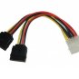 IDE to SATA Power Y-Cables (Splitter) Adapter, 4Pin IDE to 2XSATA