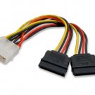 4 Pin IDE Molex to 2 SATA Serial ATA HDD Power Adapter Splitter Cable