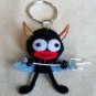 Voo Doo Doll Key Ring-Black Devil Blue Wing KCV004