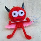 Voo Doo Doll Key Ring-Red Small Devil Pink Wing KCV003