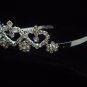 NEW Bridal Wedding Veil Crystal Hearts Crown Tiara T16