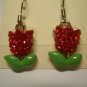 New Red Floral Crystal Dangle Earrings E018