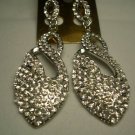New Silver Plated Crystal Swan Shaped Dangle Earrings