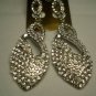 New Silver Plated Crystal Swan Shaped Dangle Earrings