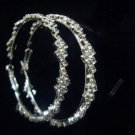 New Silver Plated CZ Hoops Earrings E011