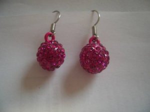 New Silver Crystal Purple Red Dangle Earrings E010