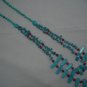 New Howlite Turquoise Red Bead Double Necklace 30" TN24