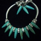 Turquoise Beads Crystal Tibet Silver Cham Bracelet TB12