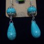 New Natural Drops Turquoise Tibet Silver Earrings TE01