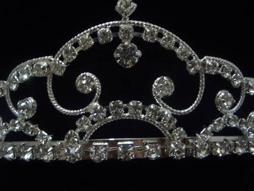 Bridal Wedding Prom Veil Crystal Crown Tiara T09