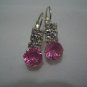 New Silver Crystal Pink Round CZ Stud Earrings E008