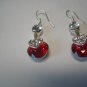 New Silver Crystal Ruby CZ Dangle Earrings E005