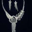 Bridal Swarovski Crystal Necklace Earrings set N05