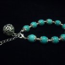 Round Turquoise Beads Tibet Silver Cham Bracelet TB08