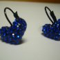 New Blue Heart Crystal Charm Earrings E015