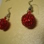 New Red Ball Crystal Charm Earrings E016