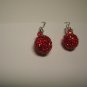 New Red Ball Crystal Charm Earrings E016