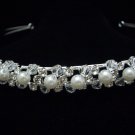 Bridal Wedding Veil Pearl Crystal Headband Tiara T44 Bridal Wedding Veil Pearl Crystal Headband Tiara T44