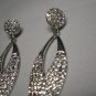 New Silver Clear Crystal Leaf Dangle Earrings