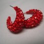 New Red Round Crystal Charm Earrings