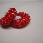 New Red Round Crystal Charm Earrings