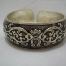 New Silver Cuff Bangle Charms Bracelet dia 2.5"