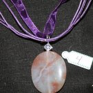 Beautiful Handmade Round Smokey Orange sherbet Pendant Necklace 4