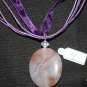 Beautiful Handmade Round Smokey Orange sherbet Pendant Necklace 4
