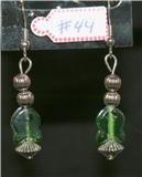 Splendid Emerald and Silver Earrings 44