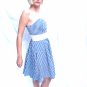 VINTAGE 80s NAUTICAL STRIPE BANDEAU SUN DRESS - S
