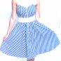 VINTAGE 80s NAUTICAL STRIPE BANDEAU SUN DRESS - S