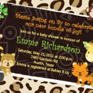 Baby Shower Invitations Jungle Cheetah Leopard Monkey Custom