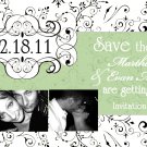 Damask Swirl Save The Date Wedding Magnets Custom With Envelopes Personalized