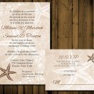 Beach Starfish Ocean Wedding Invitations & Response Cards Bridal Custom Color