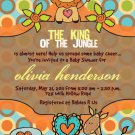 Baby Shower Invitations King Of The Jungle Lion Giraffe Custom