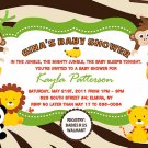 Jungle Baby Shower Invitations Hanging Monkeys Safari Your Color Custom