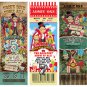 Circus Carnival PERFORATED Invitation & ENVELOPE TICKET