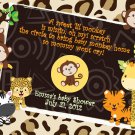 Jungle Baby Shower Scratch Off Games Cheetah Leopard Monkey Tiger Custom