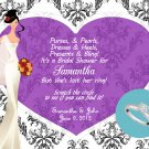 10 Bridal Shower Wedding Scratch Off Game Card Favor Games LARGE DAMASK HEART