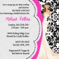 Bridal Shower Wedding Invitations DAMASK YOUR COLOR HEART Bride Invites