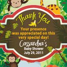 Rainforest Giraffe Monkey Baby Shower Magnet Party Favors Custom