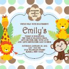 Baby Shower Invitations Monkey Custom Any Color